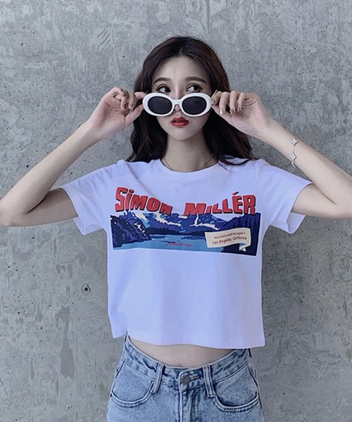 Songe（ソンジュ）の「フロントプリント半袖Tシャツ（Tシャツ/カットソー・レディース・ホワイト・L/M）」の2枚目の写真