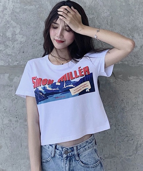 Songe（ソンジュ）の「フロントプリント半袖Tシャツ（Tシャツ/カットソー・レディース・ホワイト・L/M）」の4枚目の写真