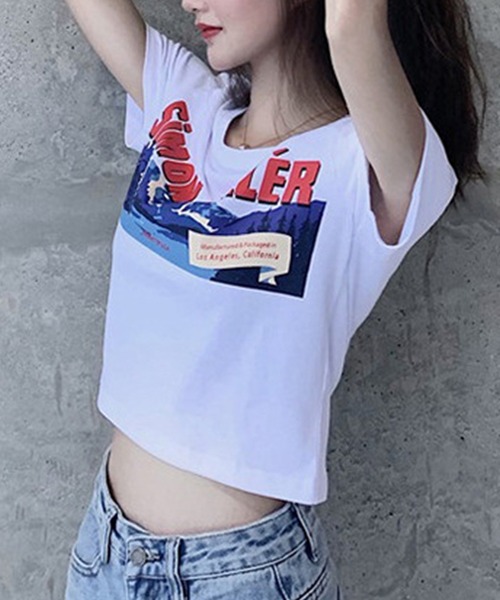 Songe（ソンジュ）の「フロントプリント半袖Tシャツ（Tシャツ/カットソー・レディース・ホワイト・L/M）」の7枚目の写真