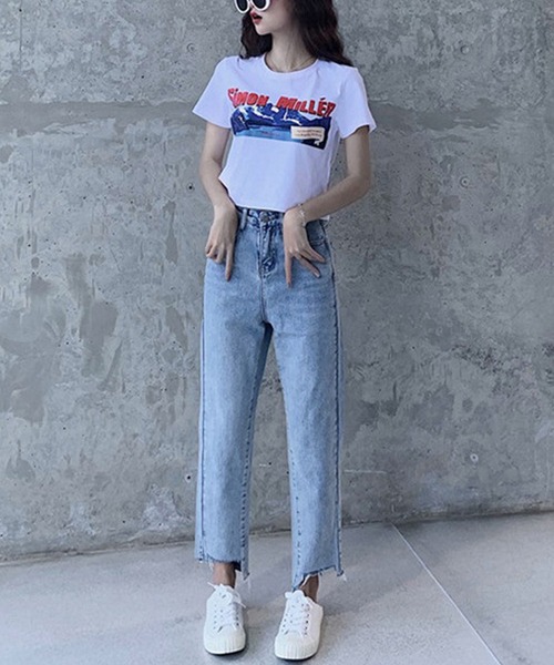 Songe（ソンジュ）の「フロントプリント半袖Tシャツ（Tシャツ/カットソー・レディース・ホワイト・L/M）」の8枚目の写真