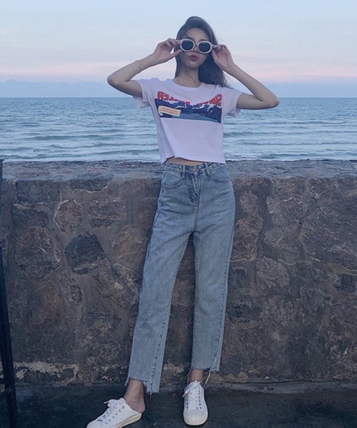 Songe（ソンジュ）の「フロントプリント半袖Tシャツ（Tシャツ/カットソー・レディース・ホワイト・L/M）」の10枚目の写真