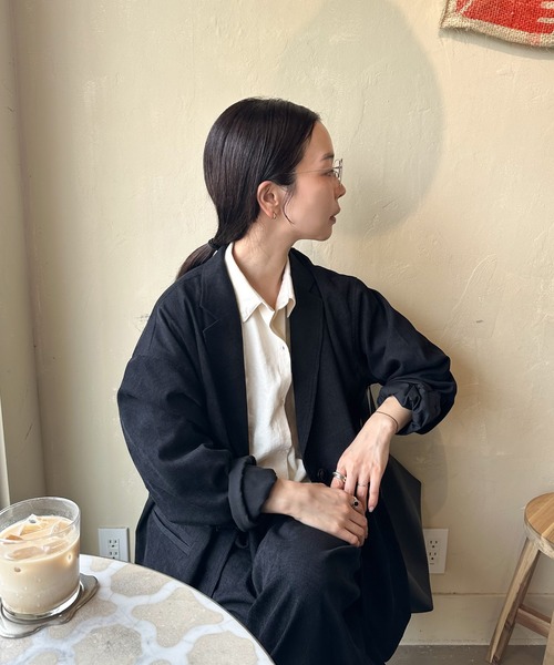 select MOCA by son（セレクトモカバイソン）の「コーデュロイテーラードジャケット（テーラードジャケット・レディース・チャコール/ブラウン/ブラック・FREE）」の11枚目の写真