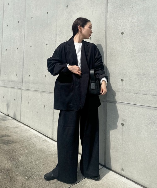 select MOCA by son（セレクトモカバイソン）の「コーデュロイテーラードジャケット（テーラードジャケット・レディース・チャコール/ブラウン/ブラック・FREE）」の16枚目の写真