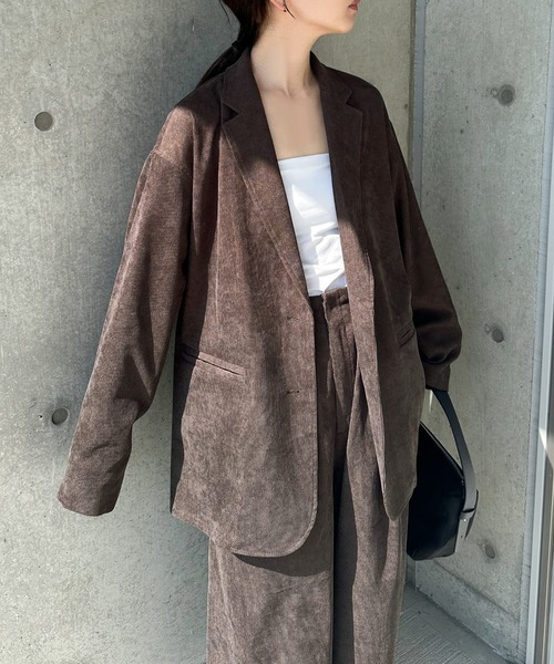 select MOCA by son（セレクトモカバイソン）の「コーデュロイテーラードジャケット（テーラードジャケット・レディース・チャコール/ブラウン/ブラック・FREE）」の20枚目の写真