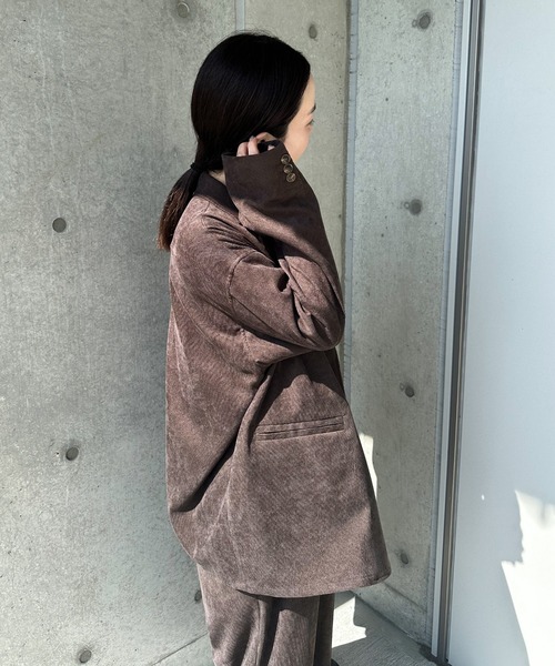 select MOCA by son（セレクトモカバイソン）の「コーデュロイテーラードジャケット（テーラードジャケット・レディース・チャコール/ブラウン/ブラック・FREE）」の21枚目の写真