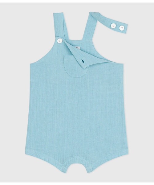 PETIT BATEAU(プチバトー)の「ショートサロペット(サロペット/オーバーオール・キッズ・ネイビー/ライトブルー・12MONTH/18MONTH/24MONTH/36MONTH)」の6枚目の写真