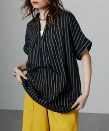 Soiunique | スキッパー衿タック入デザイン半袖シャツ ［Soiunique］(シャツ/ブラウス)