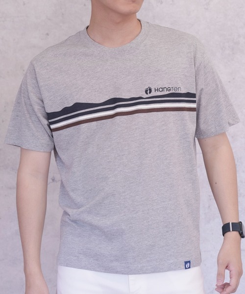 HANGTEN（ハンテン）の「【HANGTEN/ハンテン】天竺プリント半袖Tシャツ（Tシャツ/カットソー・メンズ・レッド/ホワイト/ネイビー/グレー系その他2/オフホワイト/グレー系その他・MEDIUM/X-LARGE/LARGE）」の3枚目の写真