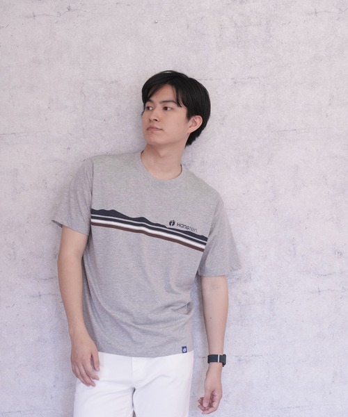 HANGTEN（ハンテン）の「【HANGTEN/ハンテン】天竺プリント半袖Tシャツ（Tシャツ/カットソー・メンズ・レッド/ホワイト/ネイビー/グレー系その他2/オフホワイト/グレー系その他・MEDIUM/X-LARGE/LARGE）」の7枚目の写真