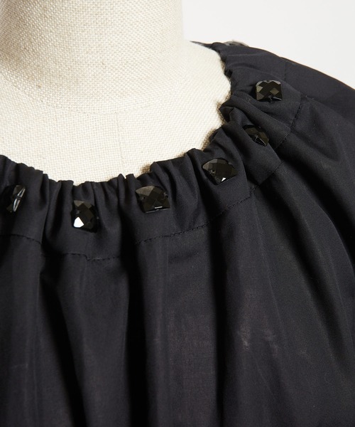 gomme（ゴム）の「クラッシュベルベット　ビジューワンピース（ワンピース・レディース・ブラック・MEDIUM）」の7枚目の写真