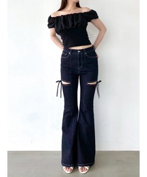 RESEXXY（リゼクシー）の「【追加生産分】カットアウトリボンデニムパンツ（デニムパンツ）」