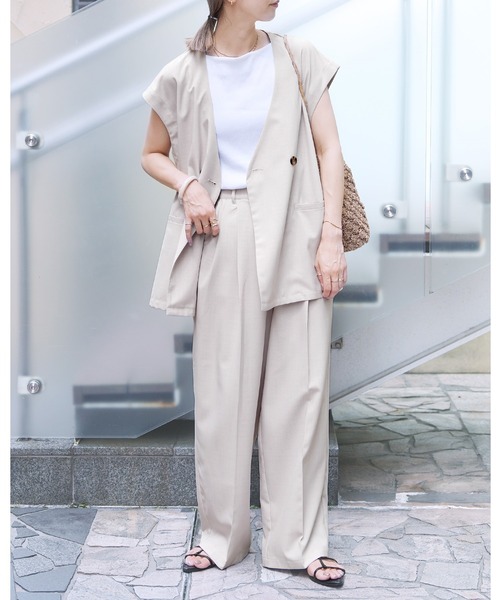 reca（レカ）の「フレンチスリーブジャケット×コクーンワイドパンツ