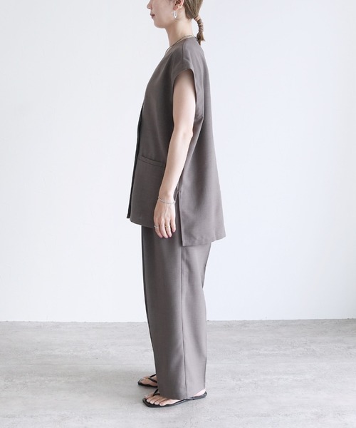 reca(レカ)の「フレンチスリーブジャケット×コクーンワイドパンツ セットアップ(セットアップ・レディース・モカ/アイボリー/ブラック・L/M)」の7枚目の写真