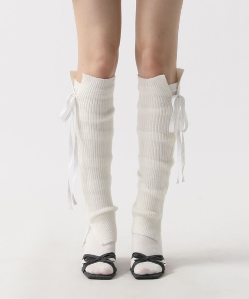 FOREVER 21（フォーエバー トゥエンティーワン）の「リボン付きレッグウォーマー（レッグウォーマー・レディース・ホワイト系その他・FREE）」の7枚目の写真