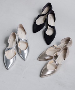 【kaene】【アシメストラップパンプス】/結婚式/シューズ/オフィス/きれいめ/おでかけ