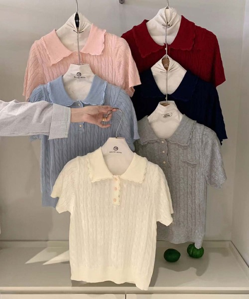 つっかけ様✴ビアズリー 後ろパールニット 半袖 ベージュ ふわり袖 F 楽天市場】ニット レディース トップス プルオーバー シャギー