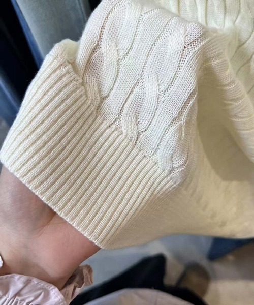 Girly Doll（ガーリードール）の「ケーブルポロカラー半袖ニット