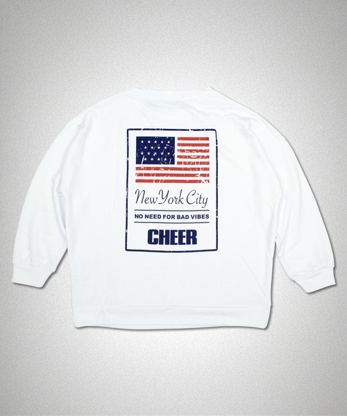 CHEER(チアー)の「バックプリントスウェットビッグトレーナー(スウェット・レディース・ブラック/ホワイト・S/L/M)」の13枚目の写真