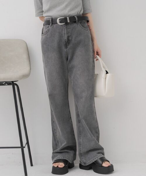 RETRO GIRL（レトロガール）の「フレアデニムPT（デニムパンツ・レディース・ブルー系その他5/ライトグレー/ダークブルー・FREE）」の2枚目の写真
