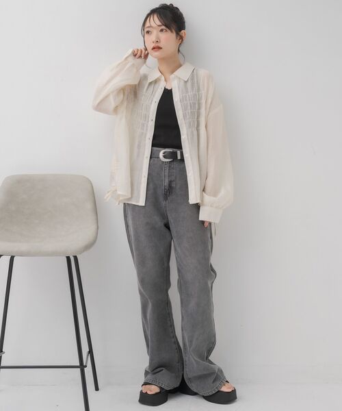 RETRO GIRL（レトロガール）の「フレアデニムPT（デニムパンツ・レディース・ブルー系その他5/ライトグレー/ダークブルー・FREE）」の19枚目の写真