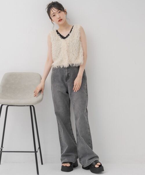 RETRO GIRL（レトロガール）の「フレアデニムPT（デニムパンツ・レディース・ブルー系その他5/ライトグレー/ダークブルー・FREE）」の20枚目の写真