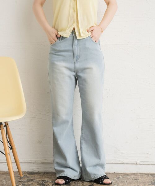 RETRO GIRL（レトロガール）の「フレアデニムPT（デニムパンツ・レディース・ブルー系その他5/ライトグレー/ダークブルー・FREE）」の5枚目の写真