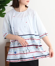 tシャツ BRODIAEA ボーダー半袖カットソー レディース セール】ボーダー柄ニットポロシャツレディース半袖（Tシャツ