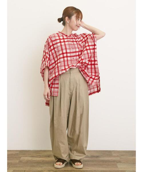 Samansa Mos2（サマンサ モスモス）の「【M/Lサイズ】パン屋さんみたいなタックパンツ（その他パンツ・レディース・チャコールグレー/オフホワイト/ベージュ・M/L）」の21枚目の写真