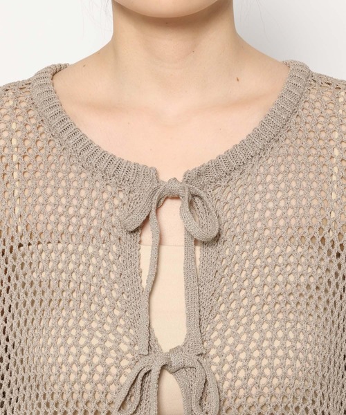 mysty woman（ミスティウーマン）の「2WAYメッシュプルオーバー　497235（ニット/セーター・レディース・オフホワイト/ブラック/グレイッシュベージュ・FREE）」の15枚目の写真