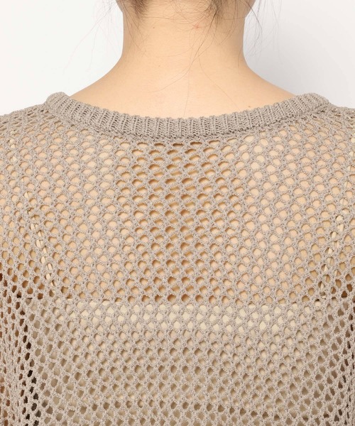 mysty woman（ミスティウーマン）の「2WAYメッシュプルオーバー　497235（ニット/セーター・レディース・オフホワイト/ブラック/グレイッシュベージュ・FREE）」の18枚目の写真