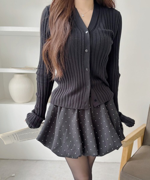 TREOVER(トレオーバー)の「今季トレンドのドット柄♪インナーパンツ付き バルーンミニスカート(スカート・レディース・ブラック/オフホワイト・FREE)」の2枚目の写真
