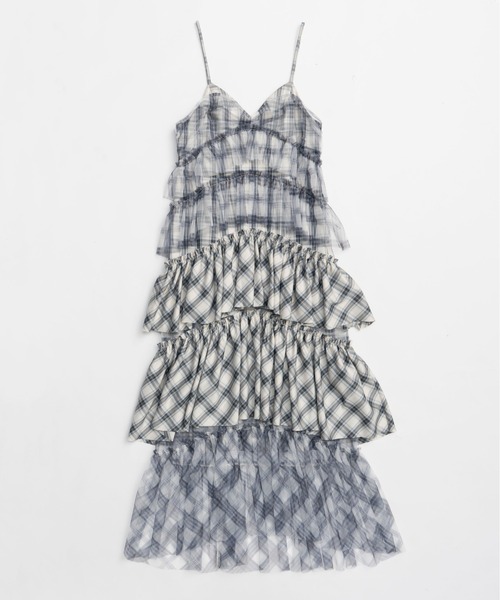 メゾンスペシャル　 Plaid Tiered Dress Plaid Tiered Dress/チェックティアードワンピース【MAISON