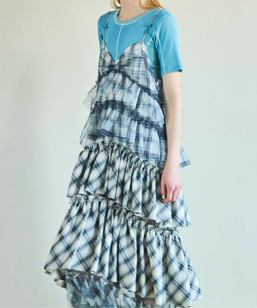 Plaid Tiered Dress/チェックティアードワンピース【MAISON