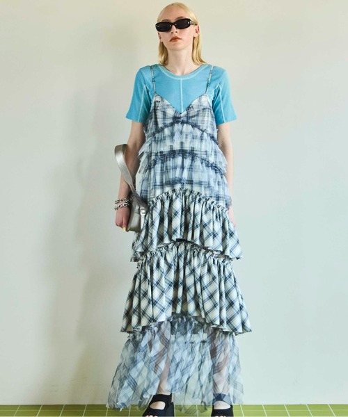 メゾンスペシャル MaisonSpecial ワンピース チェック チュニック Plaid Tiered Dress/チェックティアードワンピース【MAISON