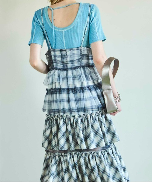 Plaid Tiered Dress/チェックティアードワンピース【MAISON