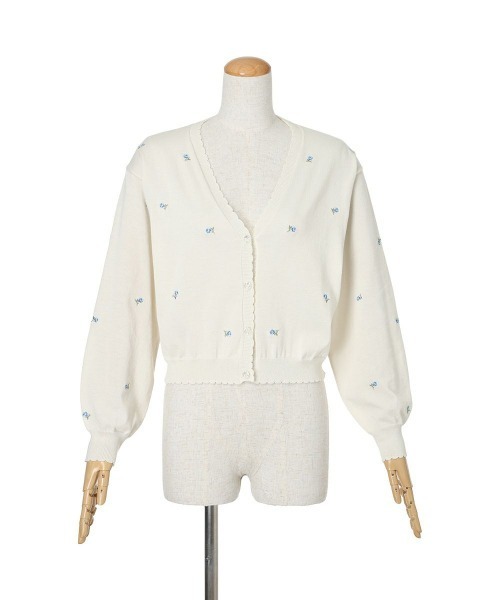 F i.n.t（フィント）の「【洗濯機洗い可・UVカット】小花総刺繍ＵＶニットカーディガン/ fint　フィント（カーディガン/ボレロ・レディース・ライトグリーン/アイボリー/ピンクベージュ・FREE）」の18枚目の写真