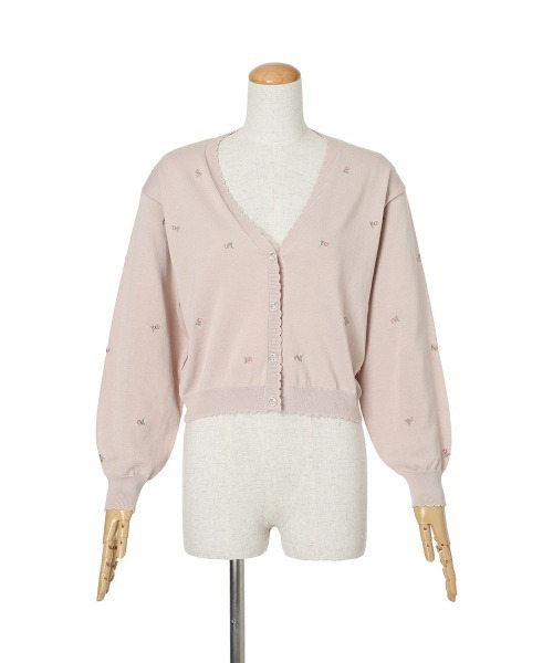 F i.n.t（フィント）の「【洗濯機洗い可・UVカット】小花総刺繍ＵＶニットカーディガン/ fint　フィント（カーディガン/ボレロ・レディース・ライトグリーン/アイボリー/ピンクベージュ・FREE）」の19枚目の写真
