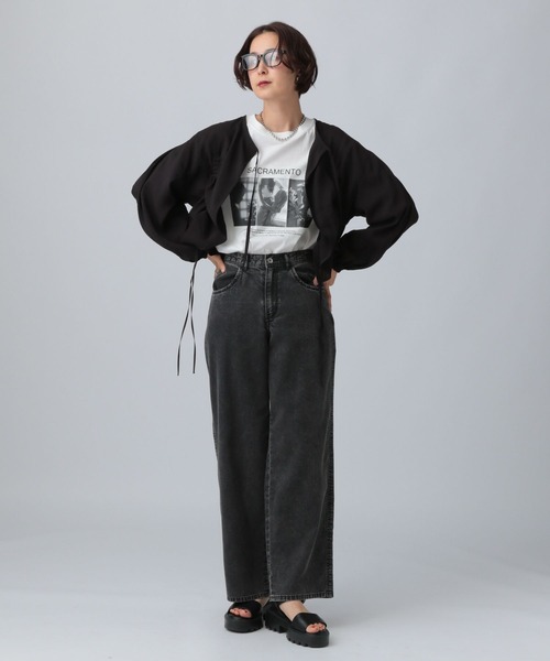 LEPSIM(レプシィム)の「シャーリングリボンブラウス 497157(シャツ/ブラウス・レディース・オフホワイト/ブラック/ブルー・FREE)」の5枚目の写真