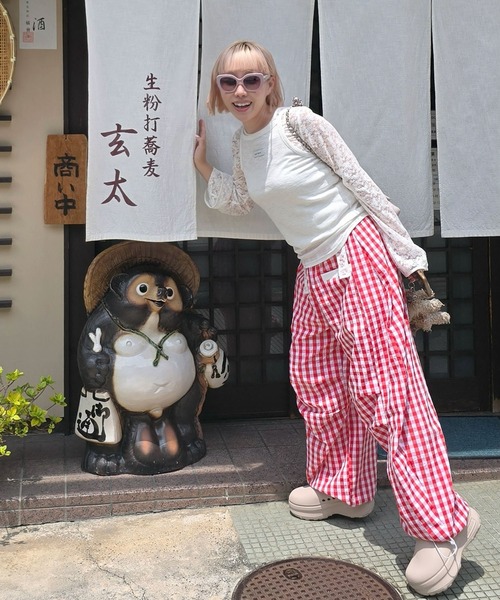 Alley Tokyo(アリートーキョー)の「いろんな柄パラシュートパンツ(その他パンツ・レディース・イエロー/レッド/サックスブルー/ブラック/ブラウン/ピンク・F)」の9枚目の写真