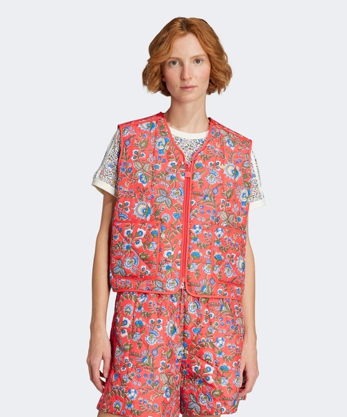 アディダス Adidas Originals 【 All-Over Logo Vest Women 】 ファッション レディースファッション トップス ベスト ジレ adidas ベスト ジレ フラッフィー ニットベスト / アディダス