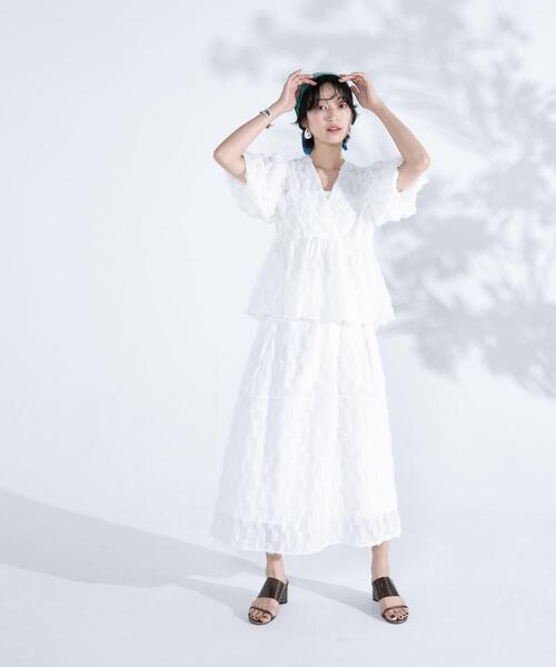 URBAN RESEARCH ROSSO WOMEN（アーバンリサーチ　ロッソ）の「ジャガードバルーンスリーブブラウス（シャツ/ブラウス・レディース・ホワイト/ブルー系その他・FREE）」の9枚目の写真