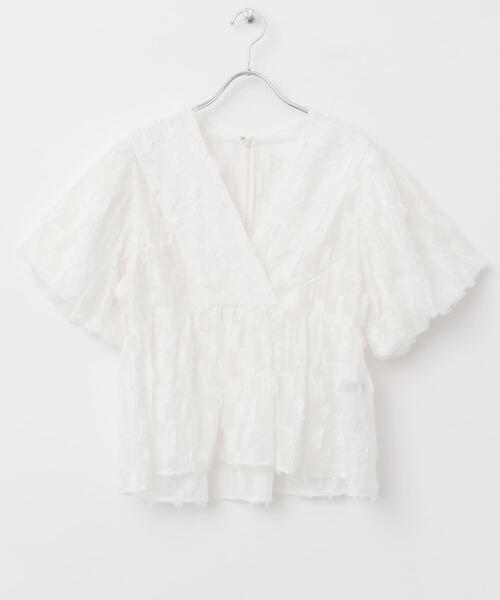 URBAN RESEARCH ROSSO WOMEN（アーバンリサーチ　ロッソ）の「ジャガードバルーンスリーブブラウス（シャツ/ブラウス・レディース・ホワイト/ブルー系その他・FREE）」の10枚目の写真