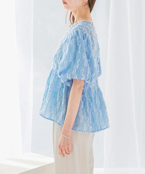 URBAN RESEARCH ROSSO WOMEN（アーバンリサーチ　ロッソ）の「ジャガードバルーンスリーブブラウス（シャツ/ブラウス・レディース・ホワイト/ブルー系その他・FREE）」の20枚目の写真