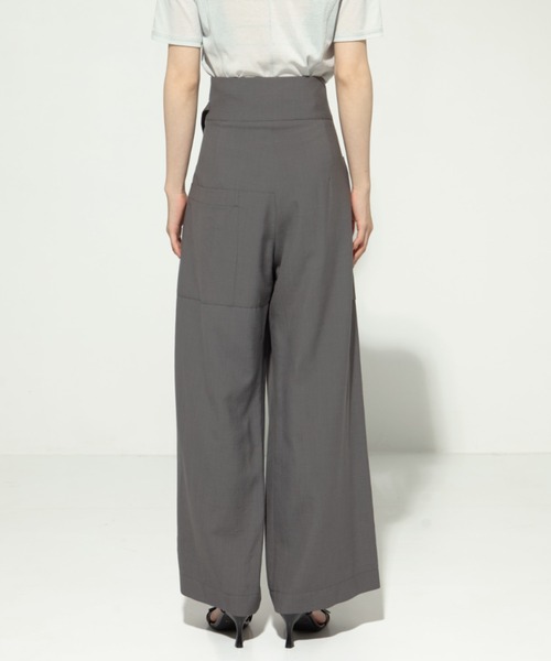 UJOH（ウジョー）の「【UJOH/ウジョー】《STUDIOUS別注》Eylet Wide PNT/アイレットワイドパンツ（スラックス・レディース・グレー/ブラック・1/2）」の10枚目の写真