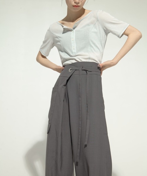ウジョーujoh シアーパンツ　2024ss UJOH/ウジョー】《STUDIOUS別注》Slit Wide PNT/ワイドパンツ