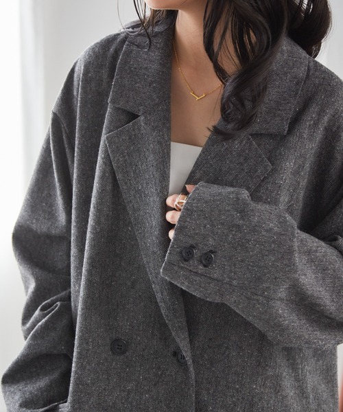 RANAN（ラナン）の「ダブルテーラードライトツイードジャケット（テーラードジャケット・レディース・ブラック/ベージュ・M/L）」の13枚目の写真