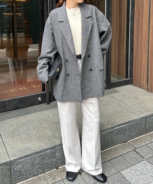 RANAN（ラナン）の「ダブルテーラードライトツイードジャケット（テーラードジャケット・レディース・ブラック/ベージュ・M/L）」の18枚目の写真