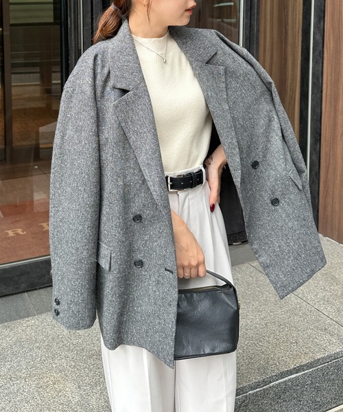 RANAN（ラナン）の「ダブルテーラードライトツイードジャケット（テーラードジャケット・レディース・ブラック/ベージュ・M/L）」の19枚目の写真