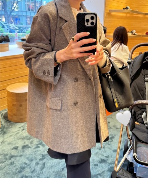 RANAN（ラナン）の「ダブルテーラードライトツイードジャケット（テーラードジャケット・レディース・ブラック/ベージュ・M/L）」の22枚目の写真