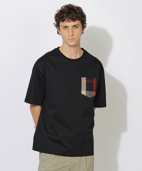 CB CRESTBRIDGE(シービークレストブリッジ)の「チェックポケットTシャツ(Tシャツ/カットソー・レディース・オフホワイト/ブラック・3/2/1/0)」の2枚目の写真